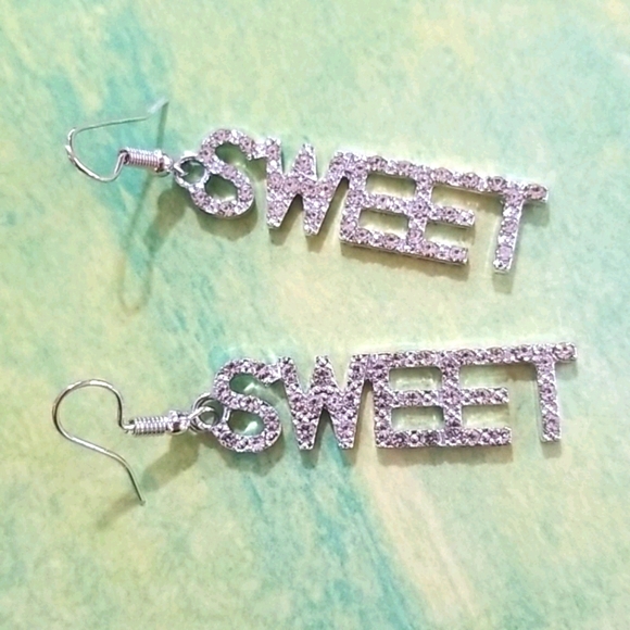 3 for $15 Silver Sweet Rhinestone Earrings - Picture 3 of 4